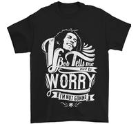 If Bob Tells Me Not to Worry Reggae Music Mens T-Shirt 100% Cotton Black XL