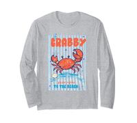 If Crabby Please Return To The Beach Crab Humor Ocean Citazione Maglia a Manica