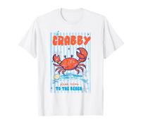 If Crabby Please Return To The Beach Crab Humor Ocean Citazione Maglietta