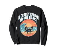 If Crabby Return To The Beach Vintage Crab Felpa