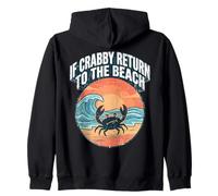 If Crabby Return To The Beach Vintage Crab Felpa con Cappuccio