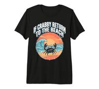 If Crabby Return To The Beach Vintage Crab Maglietta Premium