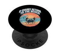 If Crabby Return To The Beach Vintage Crab PopSockets PopGrip Adesivo