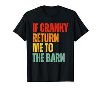 If Cranky Return Me to The Barn Retro Horse Humor Graphic Maglietta
