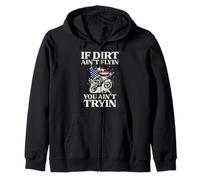 If Dirt Aint Flyin Tryin Motocross USA Biker Uomo Donna Bambini Felpa con Cappuccio