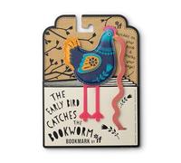 IF Early Bird Catches The Bookworm Segnalibro in finta pelle per segnare la pagina. Per gli amanti dei libri e gli amanti degli uccelli, pollo