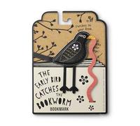 IF Early Bird Catches The Bookworm Segnalibro in finta pelle per segnare la pagina. Per gli amanti dei libri e gli amanti degli uccelli, merlo