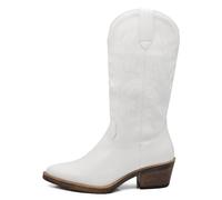IF Fashion Cowboy Western Scarpe da Donna Stivali Stivaletti Camperos Texani Ricamati G676 bianco N.37