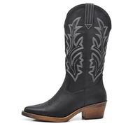 IF Fashion Cowboy Western Scarpe da Donna Stivali Stivaletti Camperos Texani Ricamati G676 nero N.40