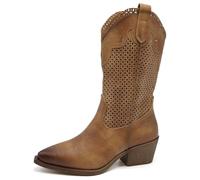 IF Fashion Cowboy Western Scarpe da Donna Stivali Stivaletti Punta Camperos Texani Etnici 6Y2200 Camel N.38