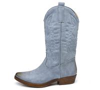 IF Fashion Cowboy Western Scarpe da Donna Stivali Stivaletti Punta Quadrata Camperos Texani Etnici C19004-4 blu jeans N.40