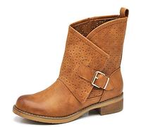 IF Fashion Scarpe da Donna Stivali Stivaletti alla Caviglia Biker Fibbie Anfibi Primaverili Estivi 630 Camel N.38