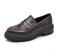 IF Fashion Scarpe Mocassini Slip On Duilio da Donna Decorazioni Brogue Eleganti Inglesi Londra Oxford GA012 Bordeaux N.39