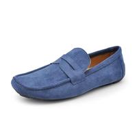 IF Fashion Scarpe Mocassini Slip On Loafers Morbidi da Uomo Camoscio Sintetico Pelle Scamosciato 2Y219 Blu Jeans N.45