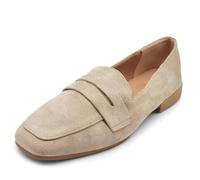 IF Fashion Scarpe Mocassini Slip On Loafers Morbidi Donna Camoscio Scamosciato Semplice J20066 Khaki N.37
