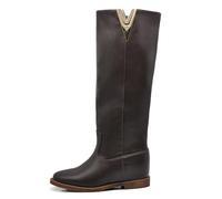 IF Fashion Stivali Alti da Donna Con decorazione metallica a forma di V Zeppa Interna Rialzo LY81-7A t.moro N.39