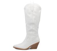 IF Fashion Stivali Cowboy Western Texani Scarpe da Donna A Punta Camperos GA021 Bianco N.36