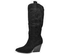 IF Fashion Stivali Cowboy Western Texani Scarpe da Donna Primaverili A Punta Camperos Camoscio Sintetico 662-2 Nero N.36