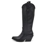 IF Fashion Stivali Cowboy Western Texani Scarpe da Donna Primaverili A Punta Camperos Camoscio Sintetico LY80-4 Nero N.38