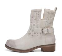 IF Fashion Stivali Stivaletti Biker Motociclista da Donna Traforato Con Fibbie Borchie Primaverili Estivi Pelle Sintetica G677 Beige N.38