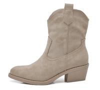 IF Fashion Stivali Stivaletti Camperos Cowboy Da Donna Western Camoscio Sintetico con Tacco Medio IF678-1 beige N.40