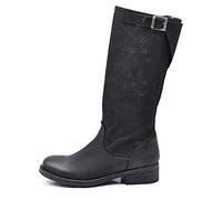 IF Fashion Stivali Stivaletti da Donna Biker Motociclista Traforati Primaverili Estivi con Fibbia LY70-4 Nero N.37