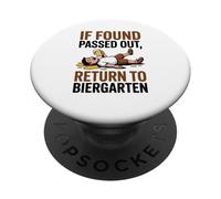If Found Passed Out Return to Biergarten Oktoberfest Drunk PopSockets PopGrip Adesivo