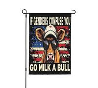If Genders Confuse You Go Milk A Bull Bandiera Da Giardino Appendere Bandiera Esterna Con Occhielli Bandiere Da Cortile Per Sport Dormitorio Soggiorno 30X45cm