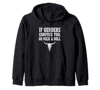 If Genders Confuse You Go Milk a Bull Funny Farm Mucca Vintage Felpa con Cappuccio