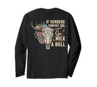 If Genders Confuse You Go Milk a Bull Funny Vintage Uomo Maglia a Manica