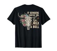 If Genders Confuse You Go Milk a Bull Funny Vintage Uomo Maglietta