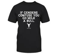If Genders Confuse You Go Milk A Bull Shirt, If Genders Confuse You Go Milk A Bull Cotton T-Shirt, Bull T Shirt, Nero , M