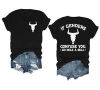 If Genders Confuse You Go Milk A Bull T-Shirt Unisex, Nero , L