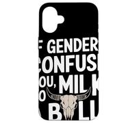 If Genders Confuse You Go Milk A Bull Umorismo LGBTQ Frase Custodia per iPhone 16 Plus