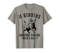 If Genders Confuse You Go Milk a Bull Vintage Bull Divertente Maglietta