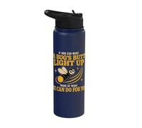 If God Can Make A Bug’s Butt Light Up Christian Funny Stainless Steel Insulated Water Bottle