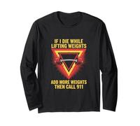 If I Die While Lifting Pesi Divertente Allenamento Divertente Palestra Maglia a Manica