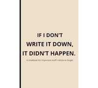 If I Don’t Write It Down, It Didn’t Happen: A Funny Notebook for Forgetful Adults: Humorous Funny Journal Gift for Men and Women | Office Coworker Gift | Birthday Present for 30, 40, 50, 60 Year Old