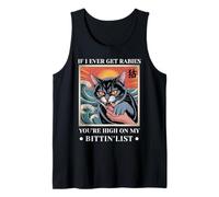 If I Ever Get Rabbia Vintage Giapponese Angry Hissing Cat Canotta