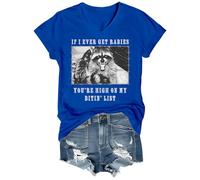 If I Ever Get Rabies, You're High On My Bitin' List, camicia con scollo a V, Blu Reale - VT-1, M