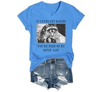 If I Ever Get Rabies, You're High On My Bitin' List, camicia con scollo a V, Carolina Blue-vt-1, 3XL