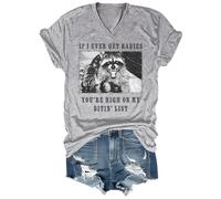 If I Ever Get Rabies, You're High On My Bitin' List, camicia con scollo a V, Grigio-VT-1, S