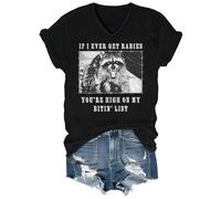 If I Ever Get Rabies, You're High On My Bitin' List, camicia con scollo a V, Nero-VT-1, M
