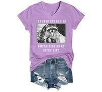 If I Ever Get Rabies, You're High On My Bitin' List, camicia con scollo a V, Viola chiaro-vt-1, M