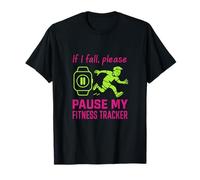 If I Fall Pause Fitness Tracker Christian Gym novità Maglietta