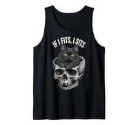 If I Fits I Sits - Funny Black Cat Skull Canotta