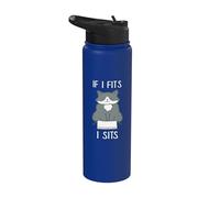 If I Fits I Sits Funny Cat in Box Memes Stainless Steel Insulated Water Bottle