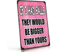 If I Had Balls Funny Sign 8 X 12 in | printed tin pre drilled holes