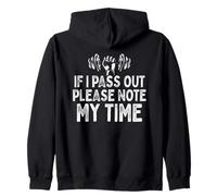 If I Pass out Please Note My Time Bodybuilding Allenamento Felpa con Cappuccio