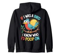 If I Was a Bird I Know Who I'd Poop On Doodle Quote Meme Felpa con Cappuccio